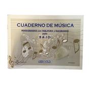 ELLISOUND Eli-212 Cuaderno de musica pentagrama para bajo + pua Oferta!