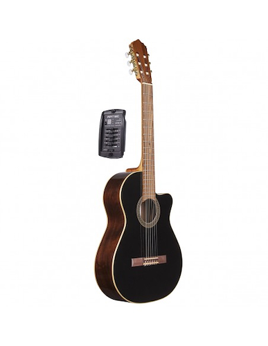 FONSECA 40kecn Guitarra clásica con corte eq artec tapa negra - $ 339.900