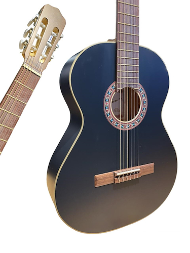 FONSECA 25nm Guitarra clásica tapa de pino tapa negra mate - $ 118.500