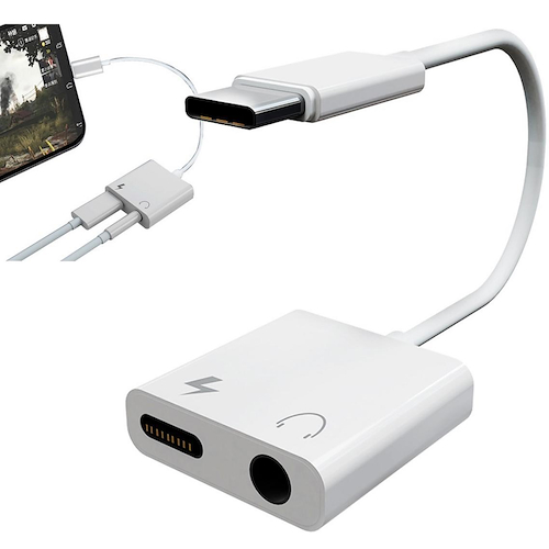 FULLTOTAL 003-1107 Cable Adaptador Tipo C A Plug 3.5 Stereo Y Charge - $ 7.000