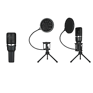 HUGEL Bm-380u Microfono condenser usb soporte antipop