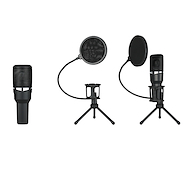HUGEL Bm-380u Micrófono condenser usb soporte antipop