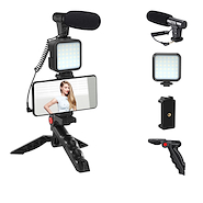 HUGEL Vl-Mm2 Kit Streaming Micrófono Soporte Smartphone Con Led Oferta