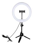 HUGEL Z1-26 Aro luz led 26 cm para streaming con soporte carga usb