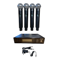 HUGEL Ws-604 Set De 4 Micrófonos Inalámbricos De Mano Uhf Infrarojo