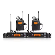 HUGEL Dm2000-2 Sistema de monitoreo in-ear 2 canales Uhf + 2 body pack