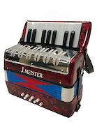 J.MEISTER Mc104wrd Acordeón a piano 8 bajos 17 teclas rojo