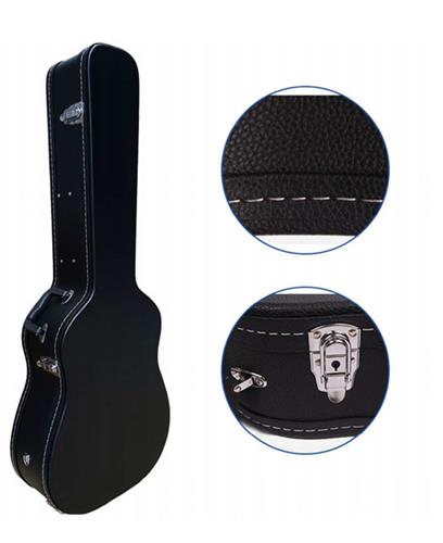 JINCHUAN E330a Estuche rígido para guitarra acústica madera similcuero negr - $ 103.500
