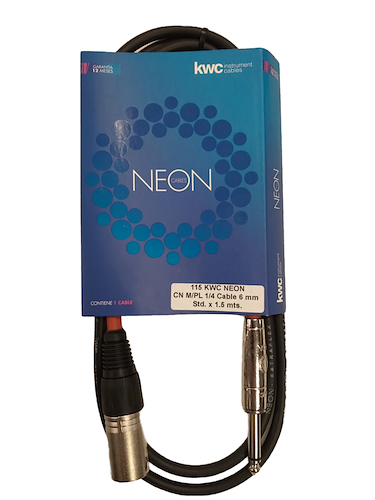 KWC 115 neon Cable xlr canon macho a plug macho mono 1.5 mts - $ 12.800