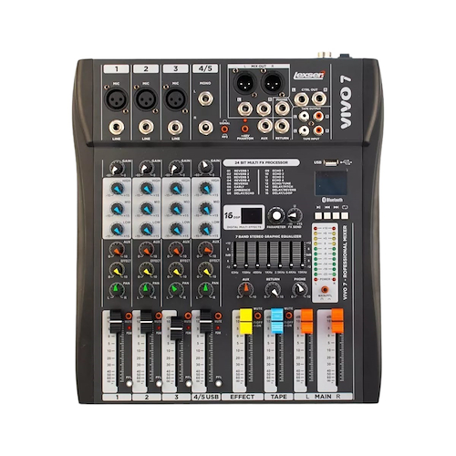 LEXSEN Vivo 7 Consola 7 Entradas 3 Xlr 1 Linea Usb Bluetooth 16 Efectos - $ 310.000