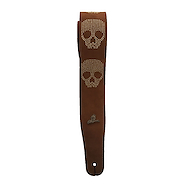 MAGMA Smo02c. Correa gamuza marron con calavera para guitarra bajo Oferta!