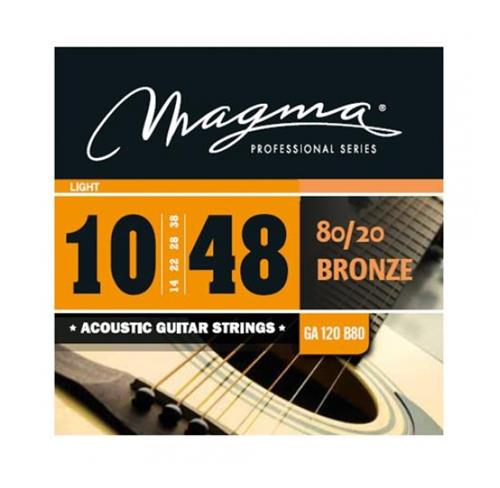 MAGMA Ga120b80 Encordado para guitarra acústica bronze 80/20 010-048 - $ 10.200
