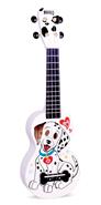 MAHALO Ma1dawt Ukelele soprano dalmata blanco