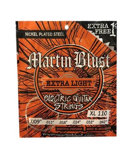 MARTIN BLUST Xl110 Encordado de guitarra eléctrica 09-42 extra light - $ 8.600