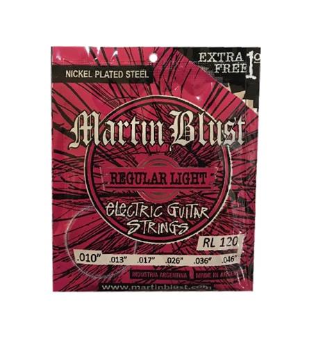 MARTIN BLUST Rl120 Encordado de guitarra eléctrica 010-46 regular light - $ 7.700