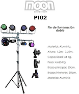 MOON Pi02 Soporte para luces doble T reforzado metálico