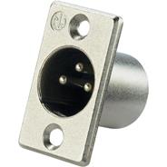 NEUTRIK Nc3mp Canon Xlr 3 Contactos Macho A Chasis Plateado Para Soldar