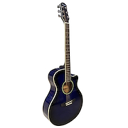 PARQUER Gac109mcbl Guitarra acustica mini jumbo con corte custom azul funda