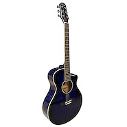 PARQUER Gac109mcbl Guitarra acustica mini jumbo con corte custom azul funda - $ 286.100