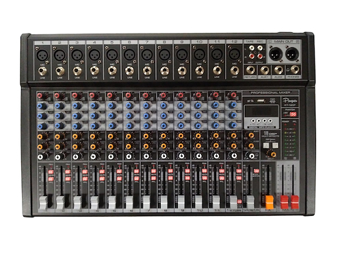 PARQUER Kt-120f Consola mixer 12 canales usb interface 48v bluetooth - $ 471.300