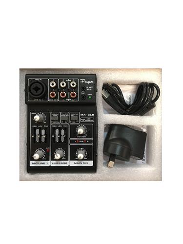 PARQUER Mx-3lb Consola usb mixer 3 canales recargable 48v - $ 188.100