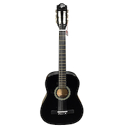 PARQUER Gc838bk Guitarra clasica mediana negra funda
