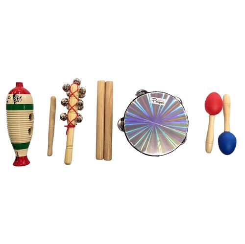 PARQUER Tz5b Set de 5 instrumentos de percusion banda ritmica - $ 47.900