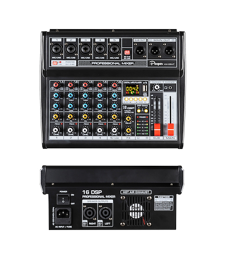 PARQUER Kw-05mt Consola mixer potenciada de 5 canales 125w dsp efectos mp3 - $ 392.900