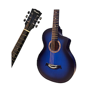 PARQUER Gac120bleq Guitarra electroacústica linea star azul funda