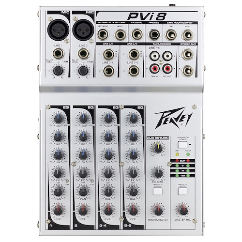 PEAVEY Pvi-8 Consola mixer 8 canales 2 xlr 48v eq 3 bandas - $ 209.400