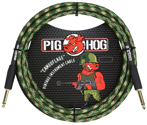 PIG HOG Pch10cf Cable plug plug 3 mts mallado camuflado para guitarra bajo - $ 21.200
