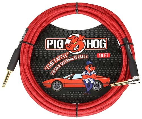 PIG HOG Pch10car Cable plug plug 3 mts angular mallado para guitarra bajo - $ 24.100