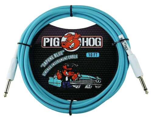 PIG HOG Pch10db Cable plug plug 3 mts daphne blue para guitarra bajo - $ 21.200