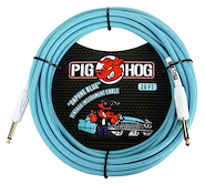 PIG HOG Pch20db Cable plug plug 6 mts daphne blue mallado para guitarra bajo