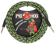PIG HOG Pch20cf Cable Plug Plug 6 Mts Camuflado Mallado Para Guitarra Bajo