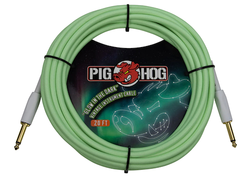 PIG HOG Pch20glo Cable Plug Brilla En La Oscuridad Para Guitarra Bajo 6 Mts - $ 46.000