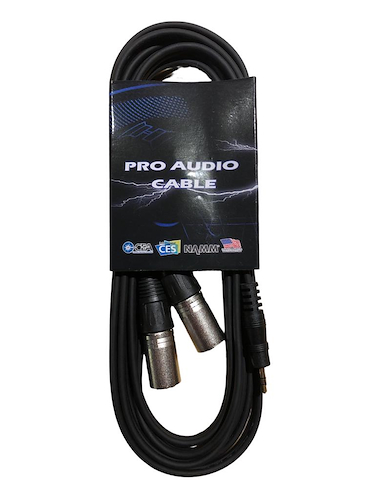PRO AUDIO Cesdxm12-12ft Cable mini plug 3.5 stereo a 2 xlr canon macho 3,6 mts - $ 9.600