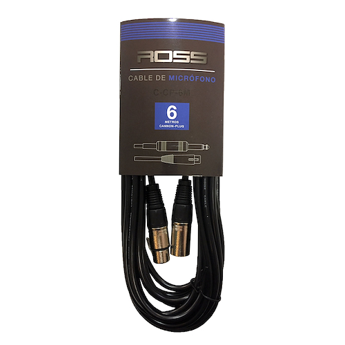 ROSS C-cc-6m Cable canon xlr 6 mts balanceado conector metálico - $ 8.900
