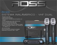 ROSS Fv-513 Miicrofono inalambrico doble de mano vhf