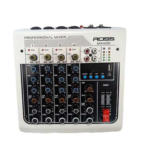 ROSS Mx400 Mixer 4 canales xlr/trs bluetooth reproductor usb 48v - $ 164.900