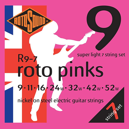 ROTOSOUND R97 Encordado eléctrica 7 cuerdas pinks 09-52 - $ 25.174