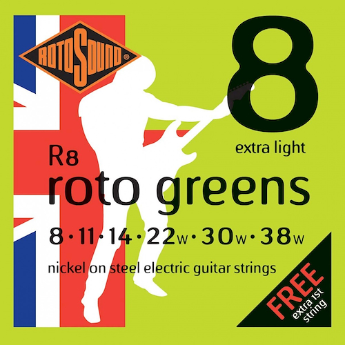 ROTOSOUND R8 Encordado eléctrica greens 08-38 1º extra - $ 19.293