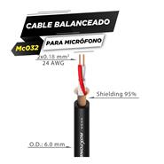 ROXTONE Mc032 Cable balanceado stereo tipo belden x metro 2x0.18 mm