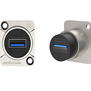 ROXTONE Rau3d Ficha Usb Hembra A Chasis Nickel