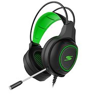 SENON Hg39g Auricular Gamer Con Micrófono Negro Y Verde Usb Oferta!
