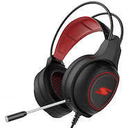 SENON Hg39r Auricular gamer con micrófono negro y rojo usb