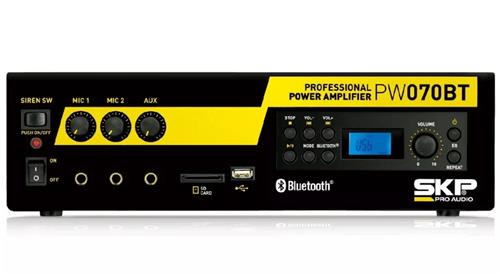 SKP Pw-070bt Amplificador PA comercial usb sd bt 4 canales 70/100v 320w - $ 228.200