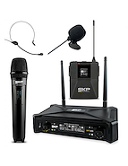 SKP Uhf-400D Micrófono Inalámbrico De Mano Uhf Con Bodypack Vincha Corbat