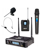 SKP Uhf-700Pro Micrófono Inalámbrico De Mano Bodypack Vincha Corbatero Uhf