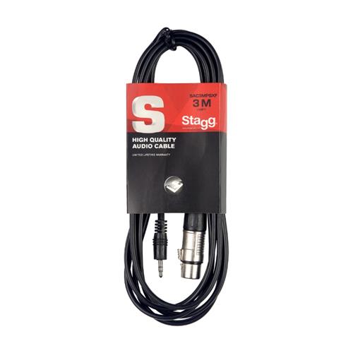 STAGG Sac3mpsxf Cable mini plug 3.5 stereo a canon hembra 3 mts - $ 10.200